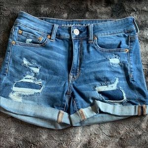 american eagle ripped  jean shorts, size 6